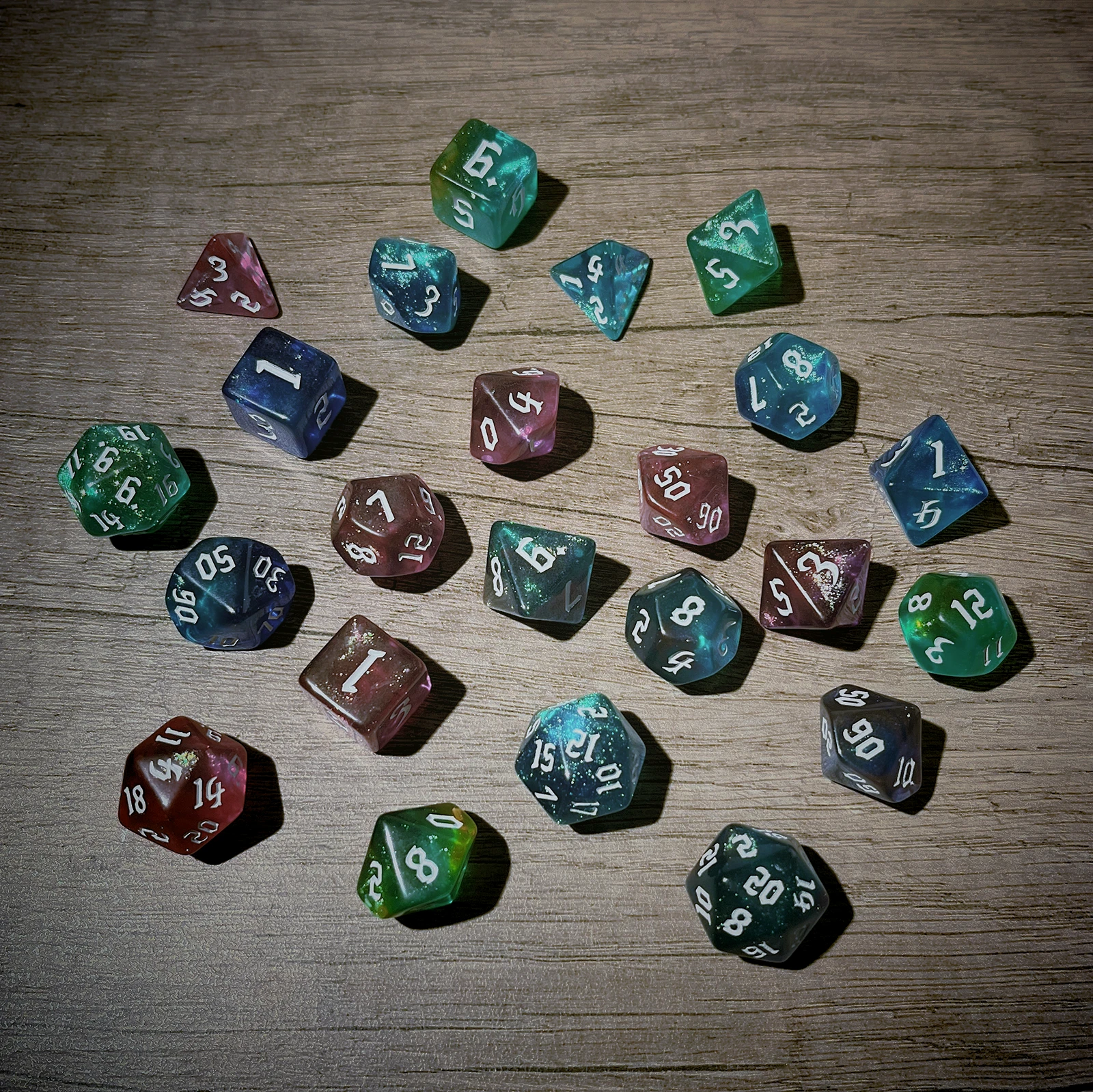Csillámos RPG dobókocka szett